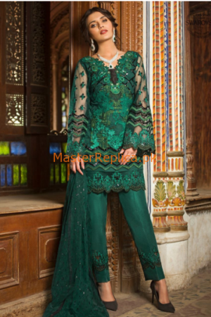 Zainab Chottani Emerald Sparkle Chiffon Master Replica