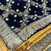 Fashionable Designer Navy Blue Velvet Shawl Master Replica 2019