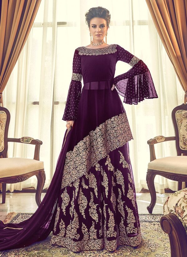 chiffon purple dress
