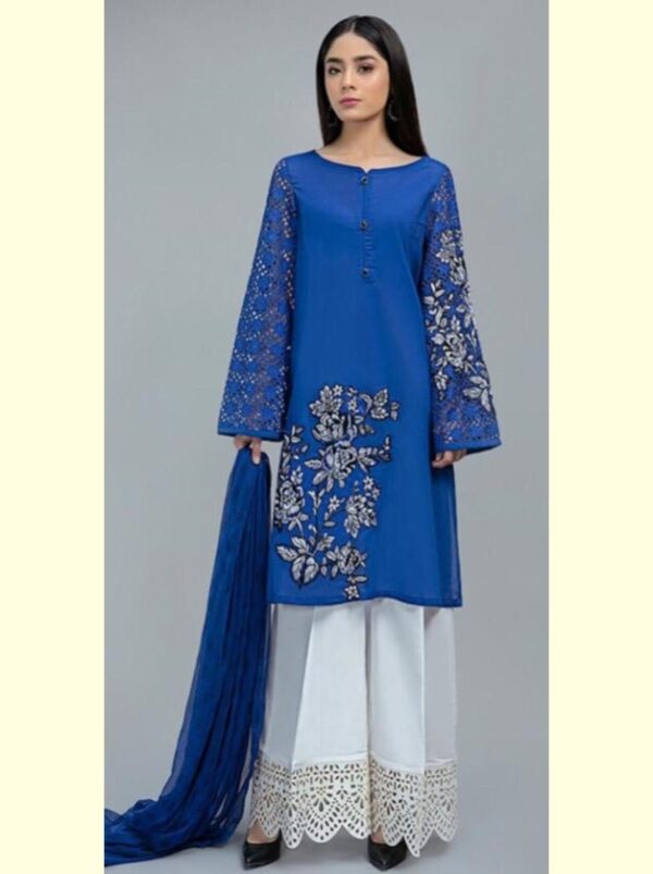 casual royal blue dress pakistani