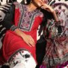 sana safinaz red and black dress