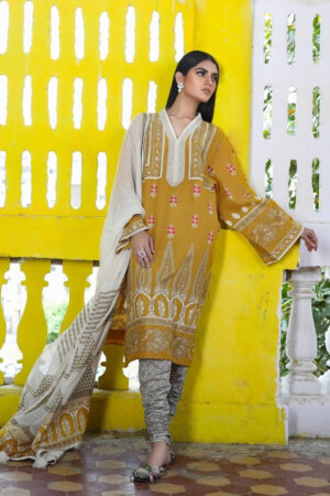 sana safinaz yellow and white suit
