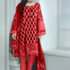 baroque red embroidered chiffon
