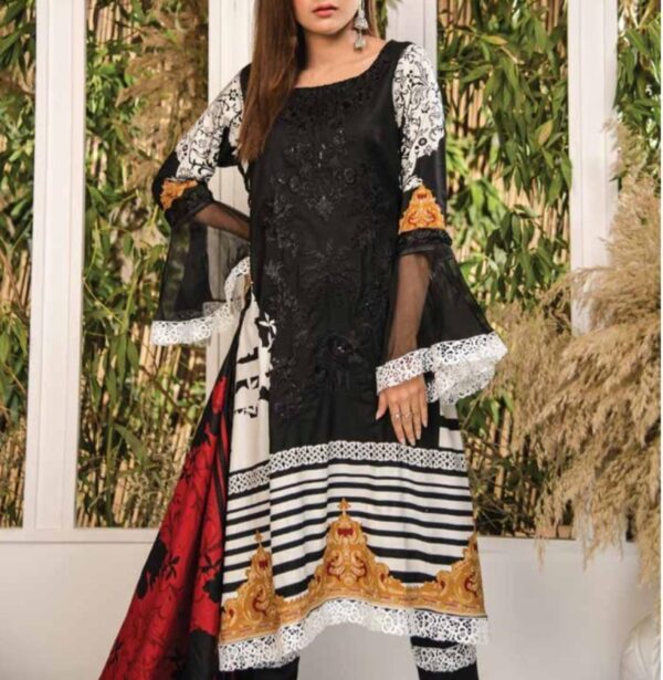 black and white pakistani dress