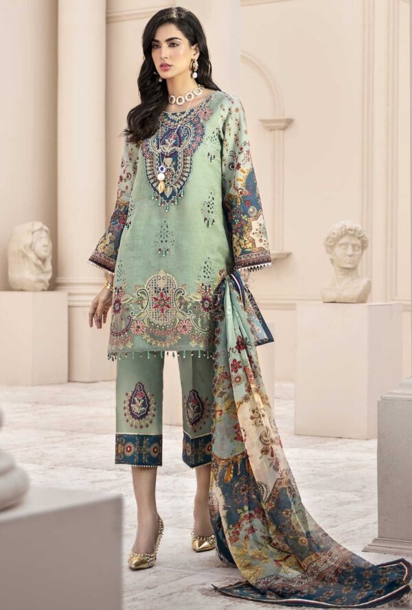 noor by saadia green lawn dress