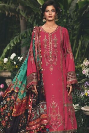 maria b pink lawn embroidered