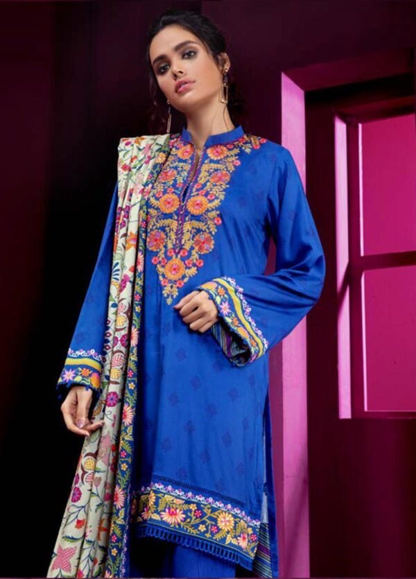 orient blue embroidered dress