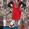 red and black lawn dress design