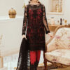 afrozeh net black and red dress