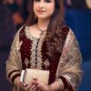 maroon party dress pakistani