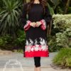 red and black lawn kurti design