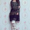 black chiffon embroidered dress