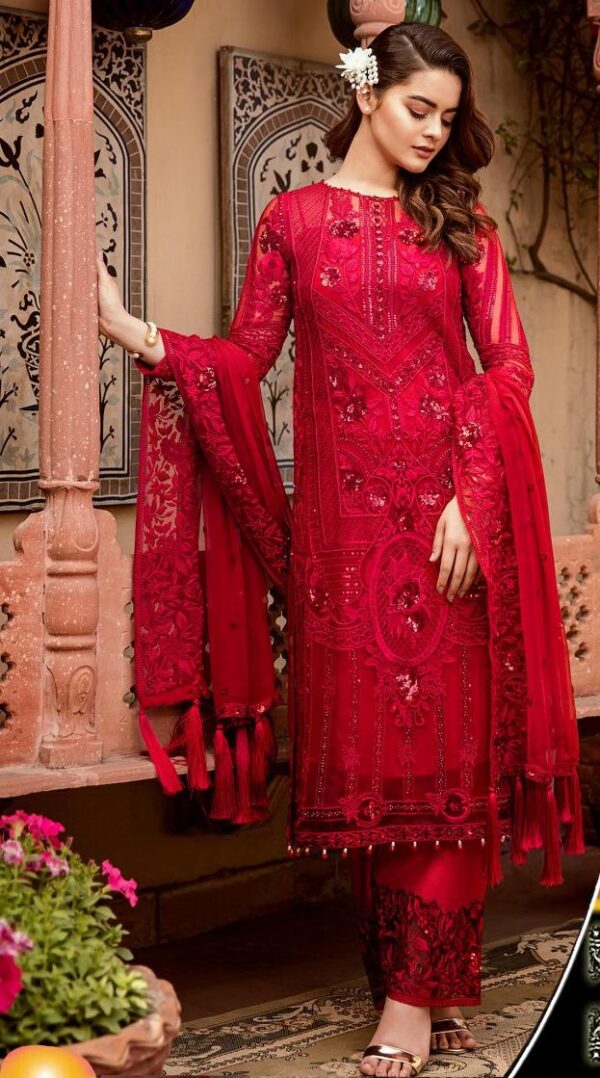 minal khan red dress
