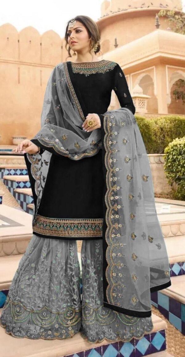 indian black and gray dress