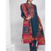 blue lawn suit with red dupatta