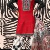 red and black lawn casual dress