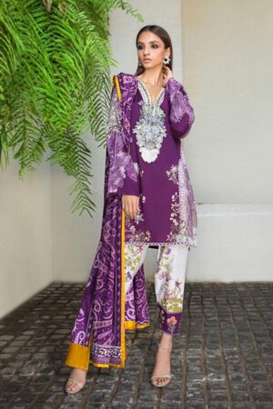 sana safinaz purple and white dress