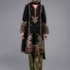 maria b black chiffon suit