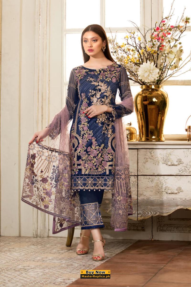 The Fashion Station - Ramsha Chiffon Vol 23 | F-2301 Buy now from here:  https://www.thefashionstation.in/product/ramsha-chiffon-vol-23-f-2301/?feed_id=61347&_unique_id=64986b740afb0  100% Original Guaranteed Unstitched Dress Material Embroidered Chiffon ...