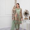 Ramsha Green Chiffon Dress Master Replica 2020