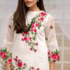 Azure White Embroidered Chiffon Collection Replica