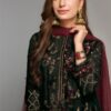 Baroque Black Embroidered Chiffon Dress Replica