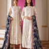 Baroque White Dress with Blue Dupatta Master Copy