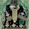Gul Ahmed Green Velvet Dress Master Copy - Image 2