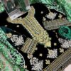 Gul Ahmed Green Velvet Dress Master Copy - Image 3