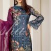 Ramsha Blue Chiffon Dress Master Copy