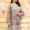 Maryam and Maria Net Sky Blue Dress Replica