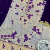 Baroque Gray and Blue Embroidered Dress Replica - Image 2
