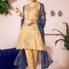 Maryam and Maria Gold and Blue Dress Replica