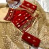 Agha Noor Red and Gold Dress Replica - Image 3