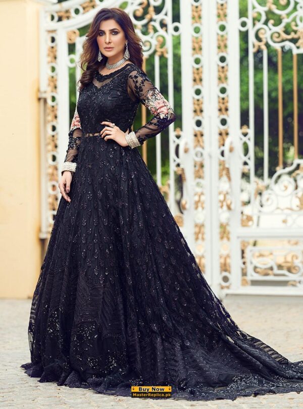 Zainab Chottani Black Wedding Gown Replica - Master Replica Pakistan