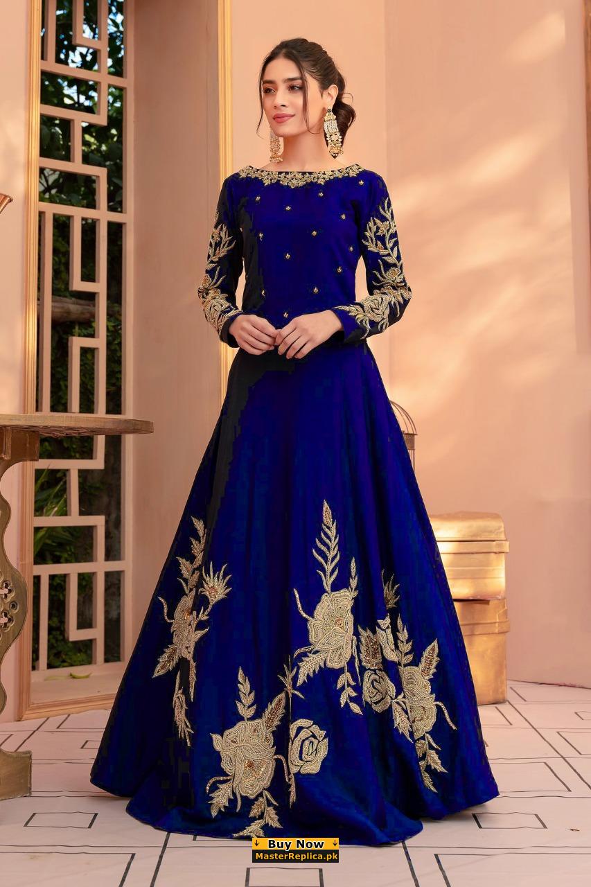 Royal blue best sale pakistani dresses