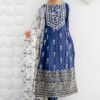 Cross Stitch Blue Cotton Frock Master Copy
