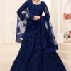 Indian Blue Net Bridal Lehenga Replica
