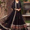 Maria B Black Chiffon Frock Master Replica - Pehnawa Boutique