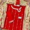 Agha Noor Red Suit Organza Master Replica - Image 2