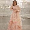 Designer Pastel Net Wedding Dress Master Replica