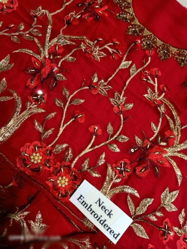 Designer Red Chiffon Collection Master Replica - Pehnawa Boutique
