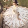 Designer White and Gold Net Bridal Frock Master Replica