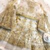 Designer White and Gold Net Bridal Frock Master Replica - Image 2