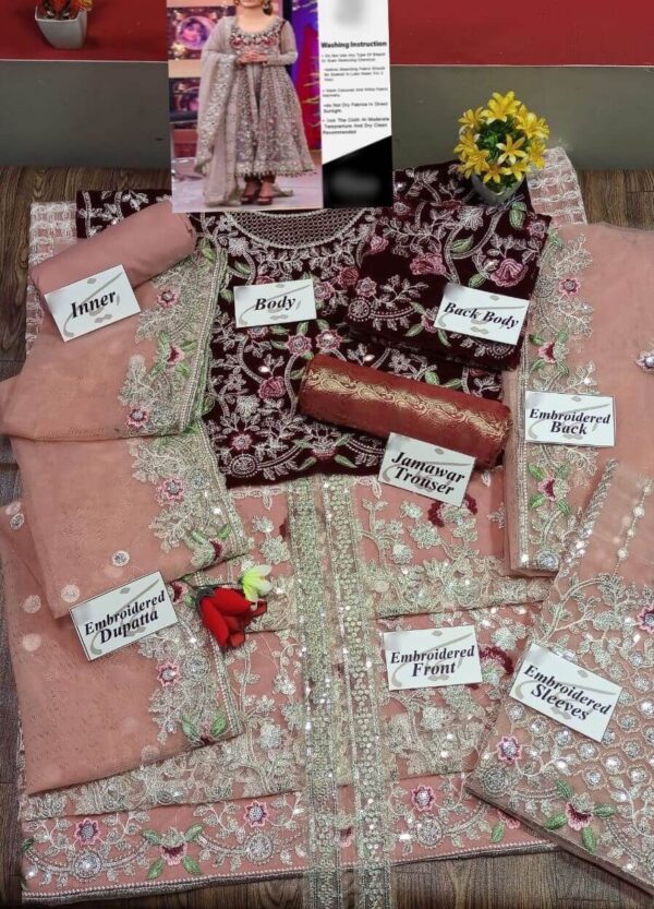 Kashee Multi Color Bridal Dress Net Replica - Pehnawa Boutique