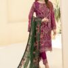 Ramsha Purple Chiffon Dress Master Replica - Pehnawa Boutique