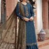 Maria B Blue Chiffon Dress Master Replica