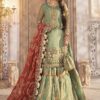 Maria B Coral in Sea green Net Dress Replica