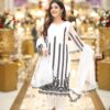 Designer White and Black Organza Dress Replica