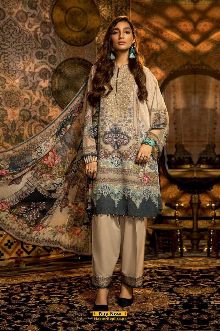 Designer Pakistani Replica Pure Satin Digital Printed Long Gown Size XL SB1088 main image 0